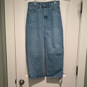 Commense Blue Denim Midi Skirt